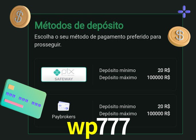 O cassino wp777 oferece uma grande variedade de métodos de pagamento